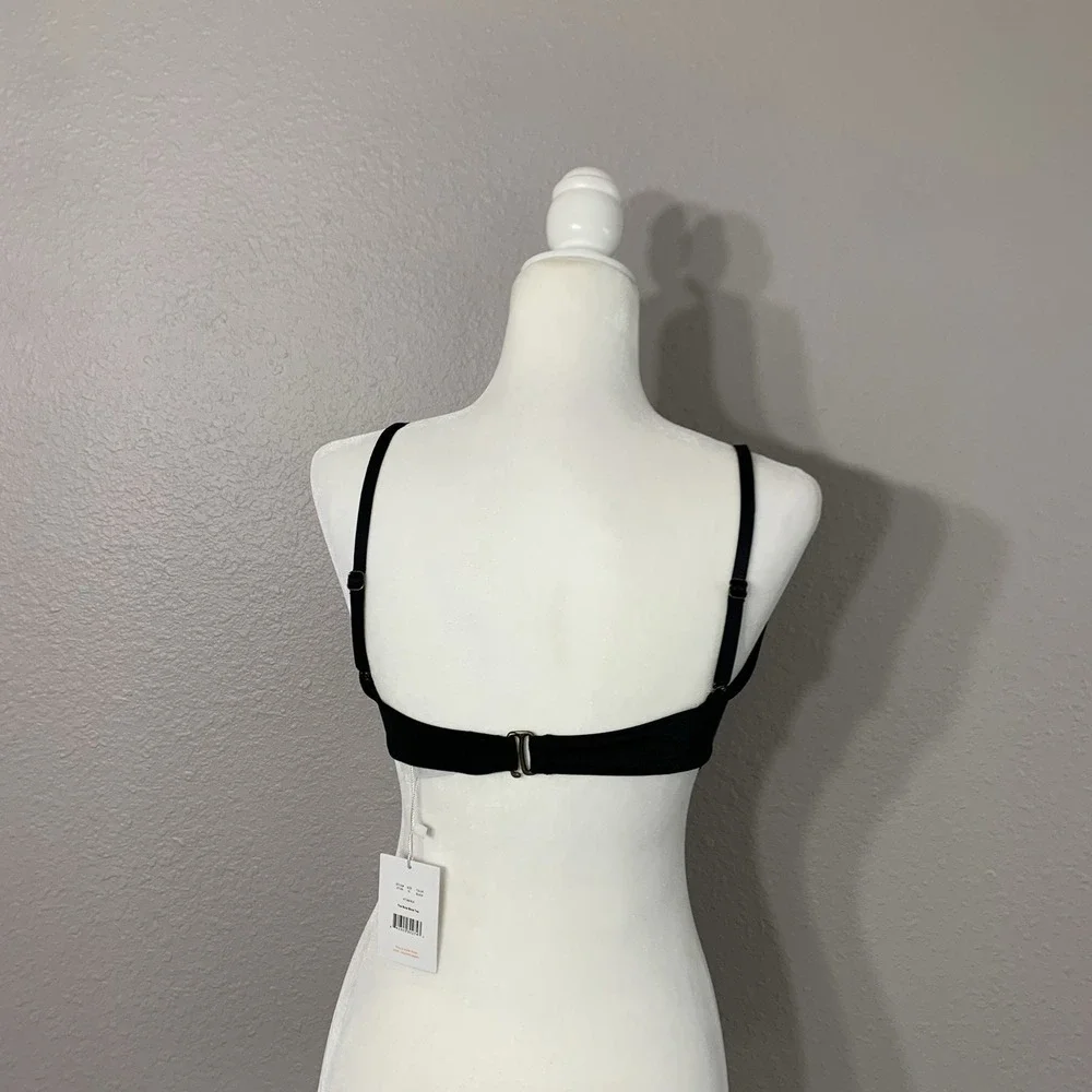 Andie Swim The Bora Bora Women's Black Bikini Halter Top Size‎ XL Adjustable NWT